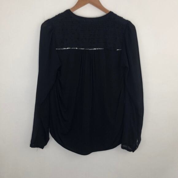 Anthropologie Tiny Embroidered Split Neck Blue - Picture 3 of 11